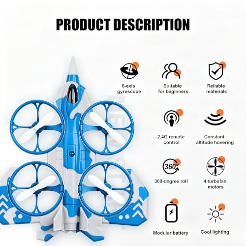 2-in-1 RC Fighter Airplane for Land and Air for Kids Adults 6+