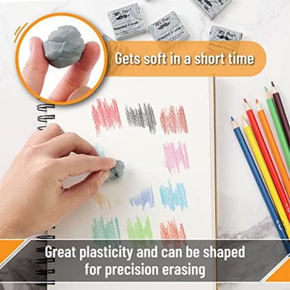 Mr. Pen- Kneaded Eraser Set, 4 Pack - color: Gray, size: 4 Pack, 2" x 1.77"