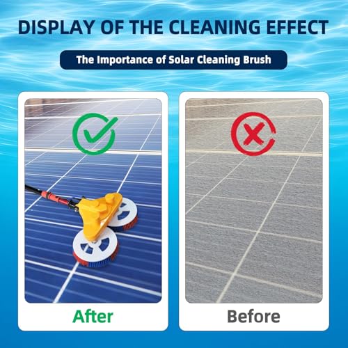 Solar Panel Cleaner - 18 FT Water Fed Pole Kit with Telescopic Pole, PV Double-Head Automatic Cleaning Brush, Lithium Battery and Power Converter - color: 18ft-double