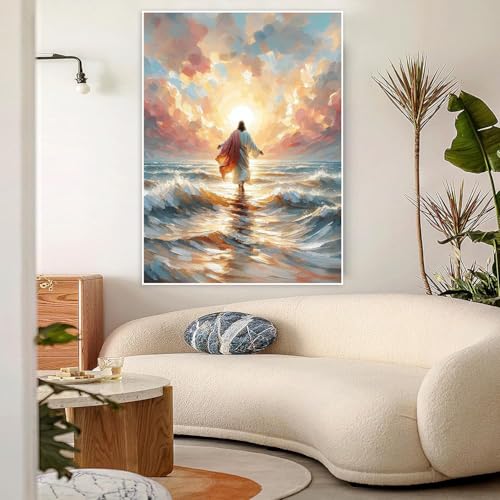 Jesus Paint by Numbers Kit for Adults Framed Canvas 12X16 in, Frameworkless - color: YH02562
