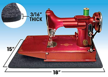 Stay-In-Place Machine Mat - 15" x 18" - Calms Vibration and Dampens Noise - size: Sewing Machine Mat - 15" x 18"