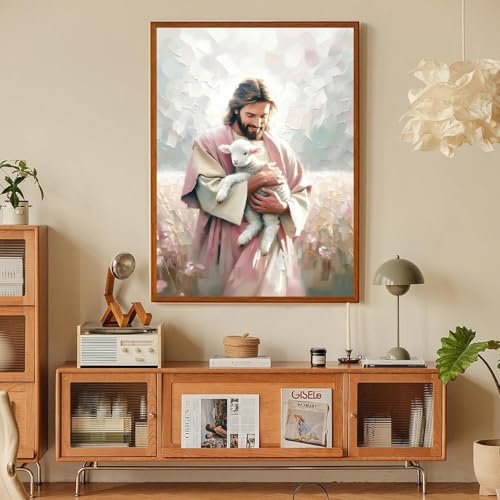 Jesus Paint by Numbers Kit for Adults Framed Canvas 12X16 in, Frameworkless - color: YH02817