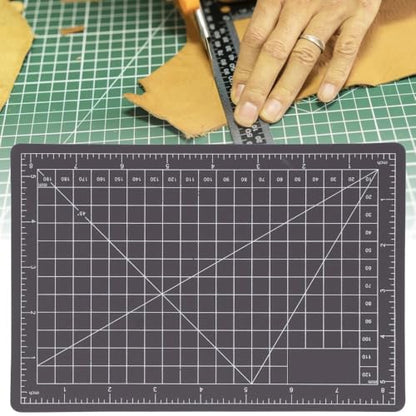 A5 Cutting Mat 8.7x5.9 Inch – Double-Sided Self-Healing Gridded Pad for Paper Cutting, Crafting, Tracing & as Mouse Mat, PVC