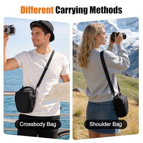 CADeN DSLR/SLR Camera Shoulder Bag Case with Adjustable Shoulder Strap, Compatible for Nikon, Canon, Sony Mirrorless Cameras Waterproof (Small) - size: Small
