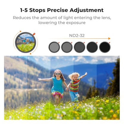 K&F CONCEPT 40.5mm Black Diffusion 1/4 & Variable ND2-32 & Polarizing-in 1 - size: 40.5mm