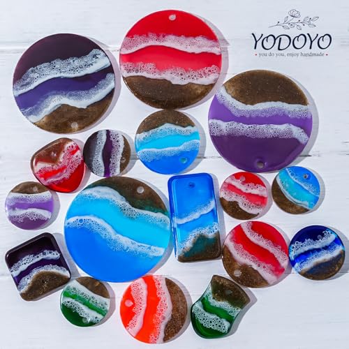 YODOYO 31-Cavity Flat Resin Molds with Holes for Keychains & Pendants