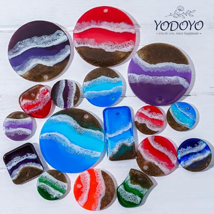 YODOYO 31-Cavity Flat Resin Molds with Holes for Keychains & Pendants