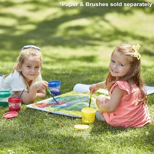 Melissa & Doug Spill-Proof Paint Cups - 4-Pack, Airtight Seal, Snap Lids
