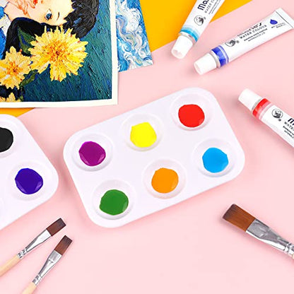 Tamaki 16 PCS Plastic Paint Tray Palettes, White - color: 16 Pcs