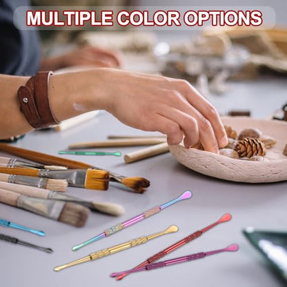 MECCANIXITY 3 Pcs Wax Carving Tools Stainless Steel 4.6 Inch Double-Headed Wax Carving Sculpting Tools for Modeling Sculpting Shaping, AB, Gold, Silver - color: AB, Gold, Silver