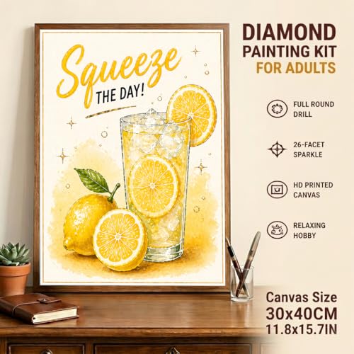 Lemon Diamond Art Kits for Adults, Squeeze The Day Diamond Painting Kit - color: HS042-1