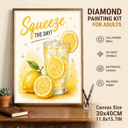 Lemon Diamond Art Kits for Adults, Squeeze The Day Diamond Painting Kit - color: HS042-1