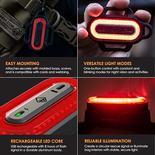 HAZARD 4 Beacon Light Kit-B - LED Core - Rechargeable Wireless Strobe Device - Amber Warning Light - Battery Powered - Includes Boot Cover, SG1, Screws/Plugs, Nuts/Plugs, Charge Cable - style: Kit - B