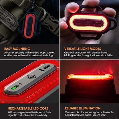 HAZARD 4 Beacon Light Kit-B - LED Core - Rechargeable Wireless Strobe Device - Amber Warning Light - Battery Powered - Includes Boot Cover, SG1, Screws/Plugs, Nuts/Plugs, Charge Cable - style: Kit - B