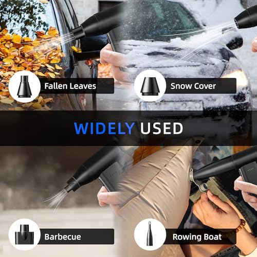 Electric Compressed Air Duster Vacuum Cleaner, LED Light 180000 RPM 5-Speed Handheld Mini Blower Storage Bag PC Cleaning Kit USB-C Rechargeable for Keyboard Home Outdoor Car BBQ Grill