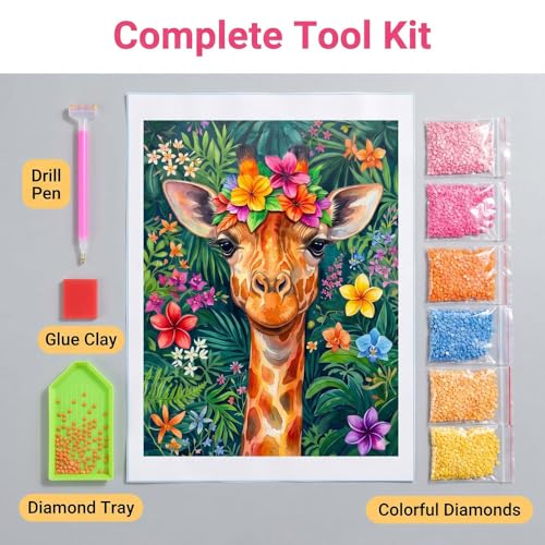 WUSARPLY Giraffe Diamond Painting Kits for Beginner Adults - color: YA008