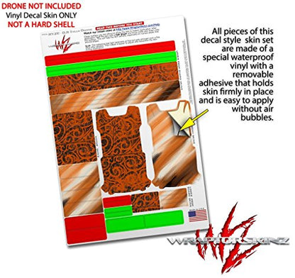 Skin Decal Wrap 2 Pack Compatible with DJI Ryze Tello Folder Doodles Burnt Orange Drone NOT Included