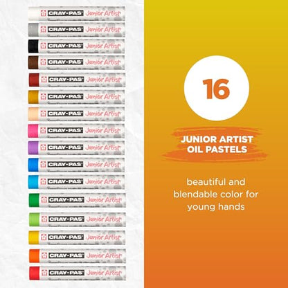 SAKURA Cray-Pas Junior Artist Oil Pastel Set, 16 Colors - style: 16 Count