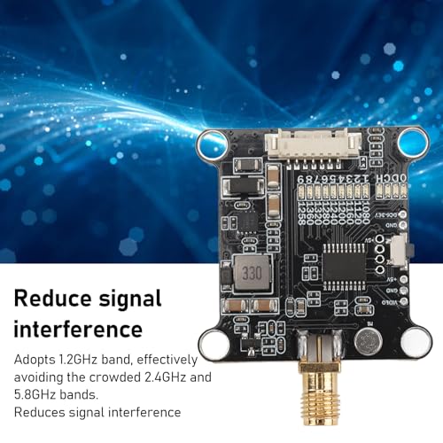 Yoidesu 1.2G VTX, 1.6W Video Transmitter Module, 1.2GHz Frequency Band for Stable, RC Drone Transmitter Module with Low Latency, Compact & Lightweight, for FPV Racing