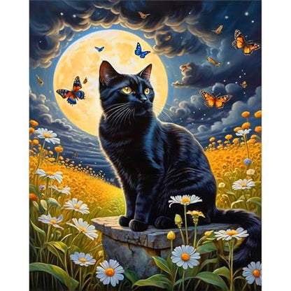 Black Cat Paint by Numbers for Adults - Cat Paint by Number on Canvas - color: MT13394