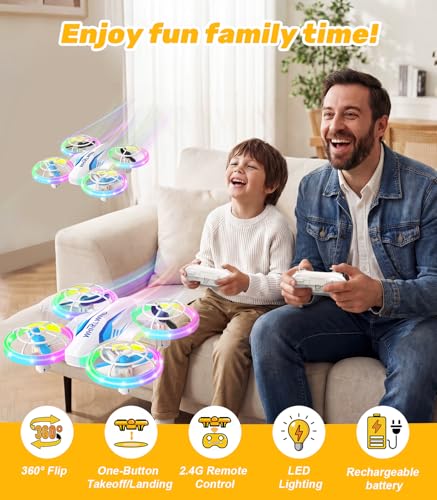 Mini Drone for Kids & Beginners- Kids Drone Mini Flying Toy with 360° Flips, LED Lights, 3 Batteries, 27 Mins Flight Time, One Key Takeoff Indoor Drones Mini RC Drones Gift for Boys and Girls