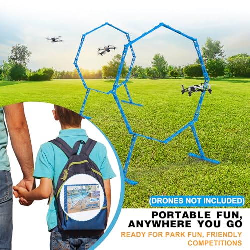 2 Pack Drone Obstacle Course, FPV Racing Drone Loop Gate - color: Blue *2 Pack