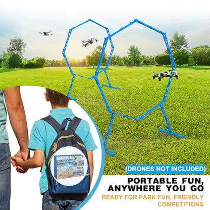 2 Pack Drone Obstacle Course, FPV Racing Drone Loop Gate - color: Blue *2 Pack