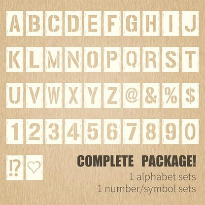 42pcs Traceable Interlocking Stencil Template Set, 12 Inch Reusable Letter Stencils for Painting, Alphabet Numbers and Symbols for Bullet Journal Canvas Rock Sign Wall Art Fabric Chalkboard - style: 12 Inch