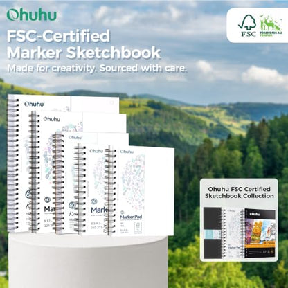 Ohuhu 11"x14" Double-Sided Bleedproof Marker Pad Art Sketchbook 60 Sheets - size: 11" x 14"