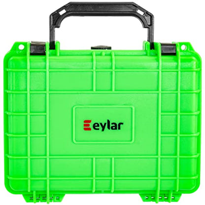 Eylar Protective Camera Hard Case Water & Shock Proof w/Foam, TSA Standards 9.12 inch 7.56 inch 4.37 inch (Neon Green) - color: Neon Green