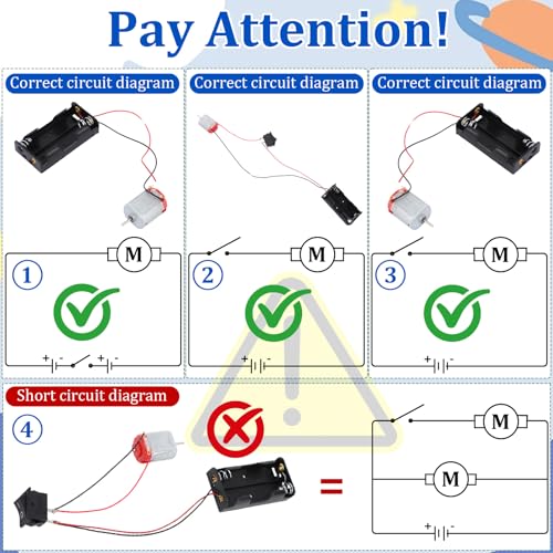 Soulchen 8 Set 157 Pcs Dc Motors Kit, Mini Hobby Electric Motor 3v -6v Electric Rectangular Mini Motor with Propellers Plastic Gears Aa Battery Holder Rocker DIY Science Project Kit for DIY Projects