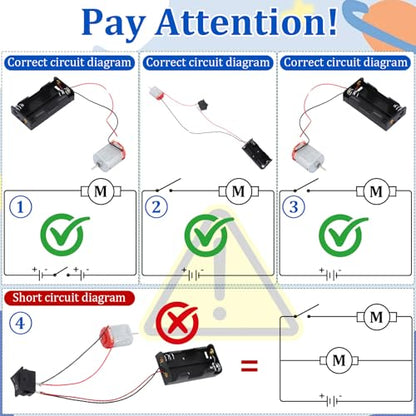 Soulchen 8 Set 157 Pcs Dc Motors Kit, Mini Hobby Electric Motor 3v -6v Electric Rectangular Mini Motor with Propellers Plastic Gears Aa Battery Holder Rocker DIY Science Project Kit for DIY Projects