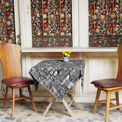 Oudain 54 Inch x 100 ft Stone Wall Tablecloth Roll with Cutter Box - style: Brick Stone