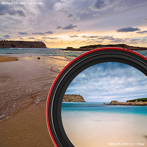 Haida 82mm Pro II Multi-Coating Circular Polarizer + Variable Neutral Density SLR Camera Lens Filter Waterproof Scratch Resistant Nano-Coating CPL + VND (2 in 1) - size: 82mm