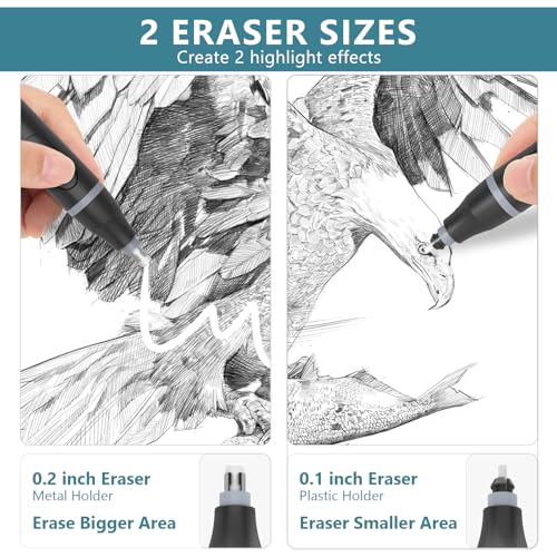 Electric Eraser, USB C Rechargeable Pencil Eraser with 220 Eraser Refills - color: Black