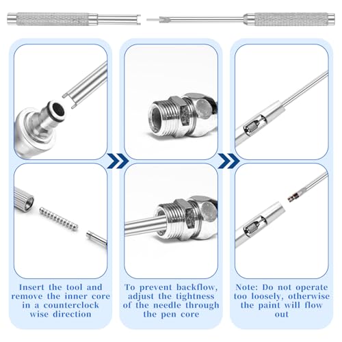 4PCS Air Brush Tools Valve Screw Replacement Repair or Needle Packing Nut Tool Replace Accessories for Double Action Air Brush Airbrush Maintenance Tools
