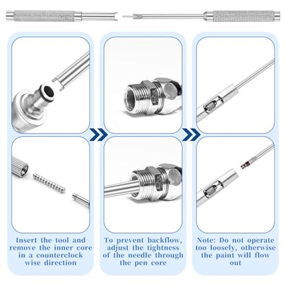 4PCS Air Brush Tools Valve Screw Replacement Repair or Needle Packing Nut Tool Replace Accessories for Double Action Air Brush Airbrush Maintenance Tools