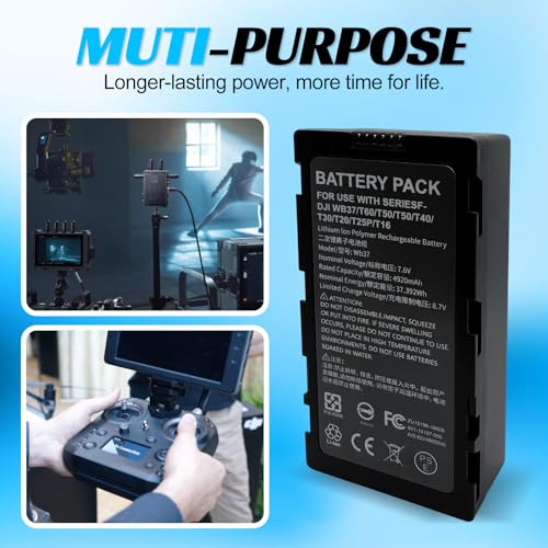 Replacement for DJI WB37 Remote Controller Battery, Compitable with DJI High-Bright Remote Monitor, FPV CrystalSky Monitor and Cendence Controller,etc