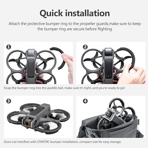 STARTRC Avata 2 Propeller Guard Protector for DJI Avata 2 Drone Protective Bumper Anti-Collision Shockproof Prop Protector for DJI Avata 2 Fly More Combo Accessories, black