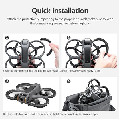 STARTRC Avata 2 Propeller Guard Protector for DJI Avata 2 Drone Protective Bumper Anti-Collision Shockproof Prop Protector for DJI Avata 2 Fly More Combo Accessories, black