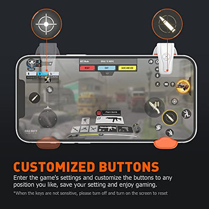 BIGBIG WON Mobile Gaming Triggers, Mobile Game Controllers Plug and Play for iOS and Android Phone 4.7-6.5 inches Game Trigger for PUBG/Fortnite/COD White (M1-1 Piece) - color: M1