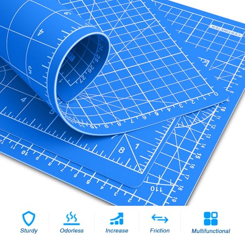 DIYSELF 8in×6in Cutting Mat, Self Healing Cutting Mat, A5 Craft Mat - color: Blue, size: 8"L x 6"W