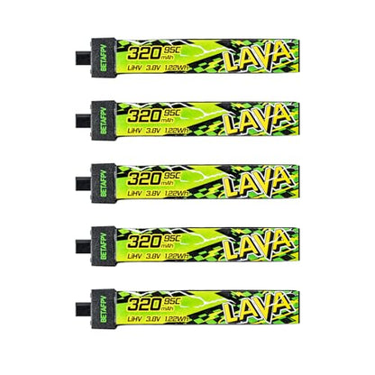BETAFPV 5pcs Lava II 1S 320mAh LiHV Battery 3.8V 95C with BT2.0 Connector