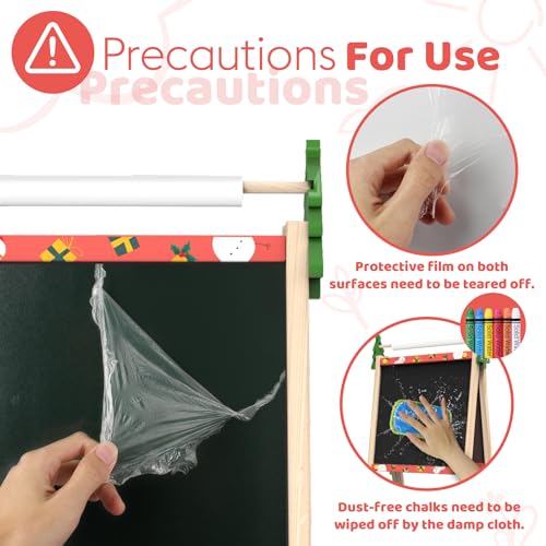 Joyooss Art Easel for Kids Easel for Toddler with Paper roll Red - color: Red Easel