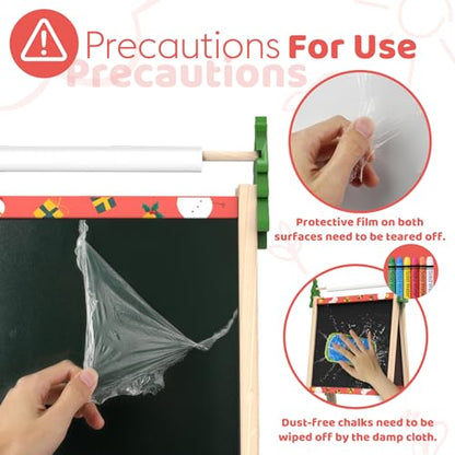 Joyooss Art Easel for Kids Easel for Toddler with Paper roll Red - color: Red Easel