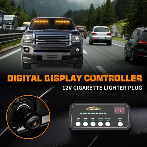 XRIDONSEN Amber Strobe Lights for Trucks, 40 LED Emergency Dash Lights - color: Amber