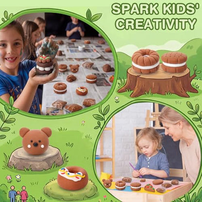 Air Dry Clay Bulk, Modeling Clay for Kids, 150 Pcs, Brown - color: Brown