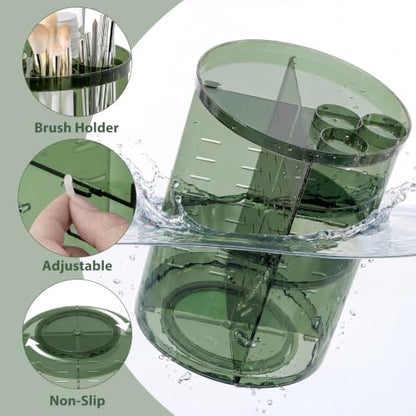 Rotating Makeup Organizer with DIY 8 Adjustable Layers, Clear Green - color: Clear Green