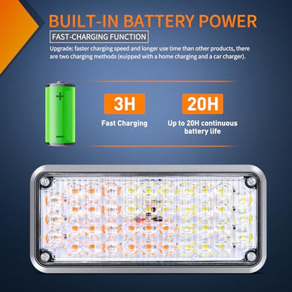 Nilight 2PCS 42LED Amber White Magnetic Strobe Lights Surface Mount - color: 42LED Amber White