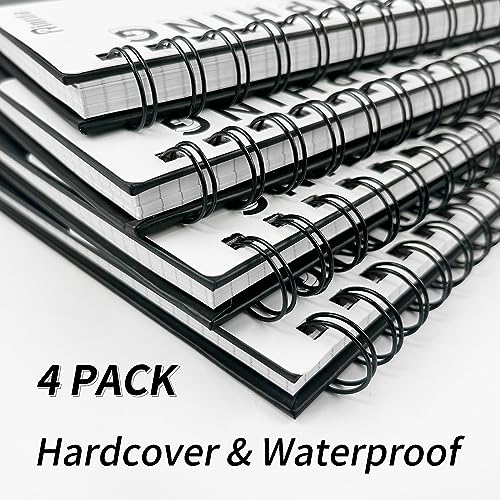 Large Lined Notebook Spiral Notebook 8.5" x 11"-4 Pack LINED Notebook 7mm Ruled Hardcover Notebook 120 Pages 100 GSM Thick Paper Notebook Hardcover Journal for School, Office,Study and Notes - size: A4, style: LINED NOTEBOOK